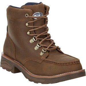 Tony Lama Men's 6" Lace Up Conductor Composite Moc Toe Work Boots - Brown